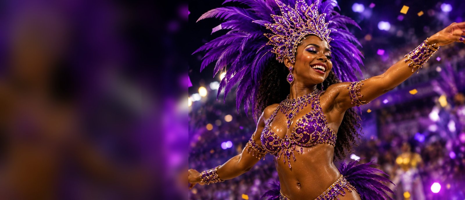 Passista de escola de samba na avenida